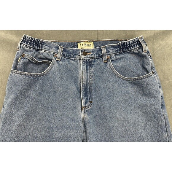 LL Bean Jeans Mens 36x30 Comfort Waist Flannel Lined 212508 Mid Rise Blue - Picture 3 of 12